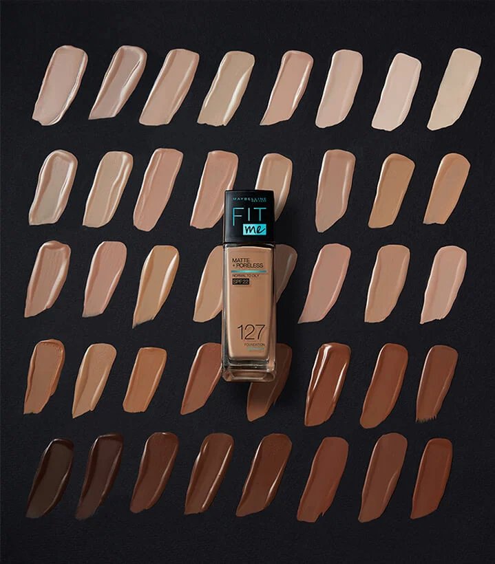 Maybelline fit me deals foundation shade guide